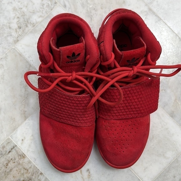 adidas Tubular Invader J 'Triple Red' , size 13.5. - Picture 4 of 6